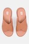 Women Slip On Flat Form Cross Sandals, Tan - 3