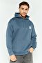 Men Hooded Brand Logo Long Sleeves Sweatshirt, Slate Blue
