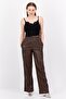 Women Regular Fit Plain Wide Leg Pants, Chocolate Brown - 4