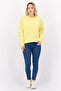 Women Crew Neck Long Sleeves Brand Logo Sweatshirt, Yellow - 4
