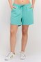 Women Drawstring Plain Basic Shorts, Green