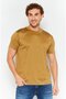 Men Crew Neck Short Sleeves Plain T-Shirt, Olive