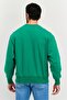 Men Crew Neck Brand Logo Long Sleeve Sweatshirt, Green - 2