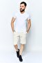 Men Drawstring Brand Logo Basic Shorts, Beige - 4