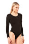 Özkan 0600 Women's Cotton Lycra Long Sleeve Round Collar Hooked Snap Knitted Body - 4