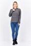 Women Mock Neck Long Sleeve Solid Top, Grey - 4