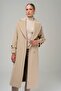 Low Sleeve Oversize Coat with Snap Snap Closure Sleeve Placket BEIGE 3933 - 3