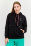 Women Sportswear Fit Long Sleeve Outdoor Hooded Sweatshirt, Black