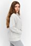 Women Hooded Heather Sweatshirt, Grey - 3