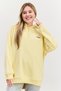 Women Hood With Drawstring Long Sleeve Brand Logo Sweatshirts, Yellow