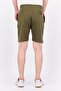 Men Drawstring Brand Logo Basic Shorts, Dark Olive - 4