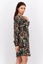 Women Floral Print Mini Dress, Black - 2