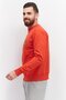 Men Crew Neck Long Sleeve Brand Logo Sweatshirt, Red - 3