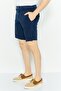 Men Plain Chino Shorts, Navy - 3