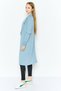 Women Hood Neck Brand Logo Cardigan, Blue - 3