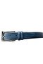 Navy Blue Leather Men's Belt Metal Buckle Classic Fabric Pants Belt 3.5 cm - 4