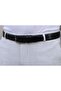 Black Leather Men's Belt Metal Buckle Classic Fabric Pants Belt 3.5cm - 3