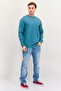 Men Crew Neck Brand Logo Long Sleeves Sweatshirt, Sage Green - 4