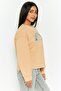 Women Crew Neck Graphic Print Long Sleeves Sweatshirt, Tan - 3