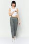 Women Regular Fit Straight Leg Brand Logo Jogger Pants, Grey - 4
