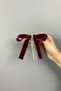 Bow Velvet Ribbon Hanging Rhinestone Hair Clip - 5