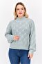 Women Mock Neck Knitted Sweater, Sage