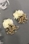 Cream Colored Dried Flower Earrings - 3