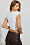 Ecru Square Collar Women's T-Shirt Mg2294 - 3