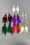 Honey-Colored Elegant Feathered Special Occasion Ball Wedding Evening Gown Earrings - 5