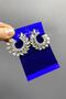 أقراط فستان سهرة بحجر مكوك فضي منقوشة على شكل ورقة شجر هيرا - 4