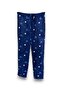Women's Navy Blue Starry Fleece Pocket Winter Thick Quality Pajama Bottoms - 2