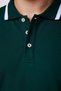 Men's Slim Fit Slim Fit 100% Cotton Plain Pique Sleeve Striped Green Polo Collar T-Shirt - 4