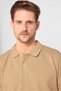Men's Slim Fit Slim Fit 100% Cotton Plain Pike Sand Color Polo Collar T-shirt - 3
