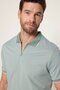 Men's Slim Fit Slim Fit Cotton Zippered Mint Polo Collar T-Shirt
