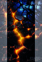 Orange lava flow door post covering foil printed sticker right-left 2 pieces 22*50 cm - 2