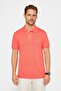 Men's Slim Fit Slim Fit 100% Cotton Plain Pique Pomegranate Polo Collar T-Shirt - 2