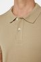 Men's Slim Fit Slim Fit 100% Cotton Plain Pique Brown Polo Collar T-Shirt - 4