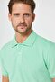 Men's Slim Fit Slim Fit 100% Cotton Plain Pique Mint Polo Collar T-Shirt - 3