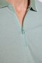 Men's Slim Fit Slim Fit Cotton Zippered Mint Polo Collar T-Shirt - 3
