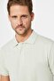 Men's Slim Fit Slim Fit 100% Cotton Plain Pique Gray Polo Collar T-Shirt - 3
