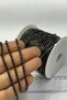 Black Metal Slot Strip with Crystal Stone 12 mm 5 Meters - 2