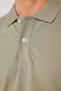 Men's Slim Fit Slim Fit 100% Cotton Plain Pique Green Polo Collar T-Shirt - 4