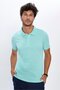 Men's Slim Fit Slim Fit 100% Cotton Soft Textured Plain Pique Mint Color Polo Neck T-Shirt