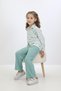 Merino Fabric 3-10 Years Old Girl's Long Sleeve Shirt Detailed Spanish Leg Girl's Double Suit - 7