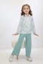 Merino Fabric 3-10 Years Old Girl's Long Sleeve Shirt Detailed Spanish Leg Girl's Double Suit - 6
