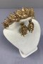 Honey Colored Belur Bridal Henna Crown and Drop Shuttle Stone Earring Set - 3