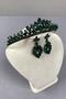 Green Leyn Bridal Henna Crown and Shuttle Stone Earrings - 2