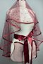 Burgundy Pearl Piping Wedding Veil Henna Face Cover