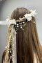 Special Design Outdoor Shooting Bridal Crown and Hair Accessory with Pearls and Flowers - 4