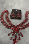 Burgundy Sultan Frontlet Bridal Henna Hair Accessory and Shuttle Earring Set - 2